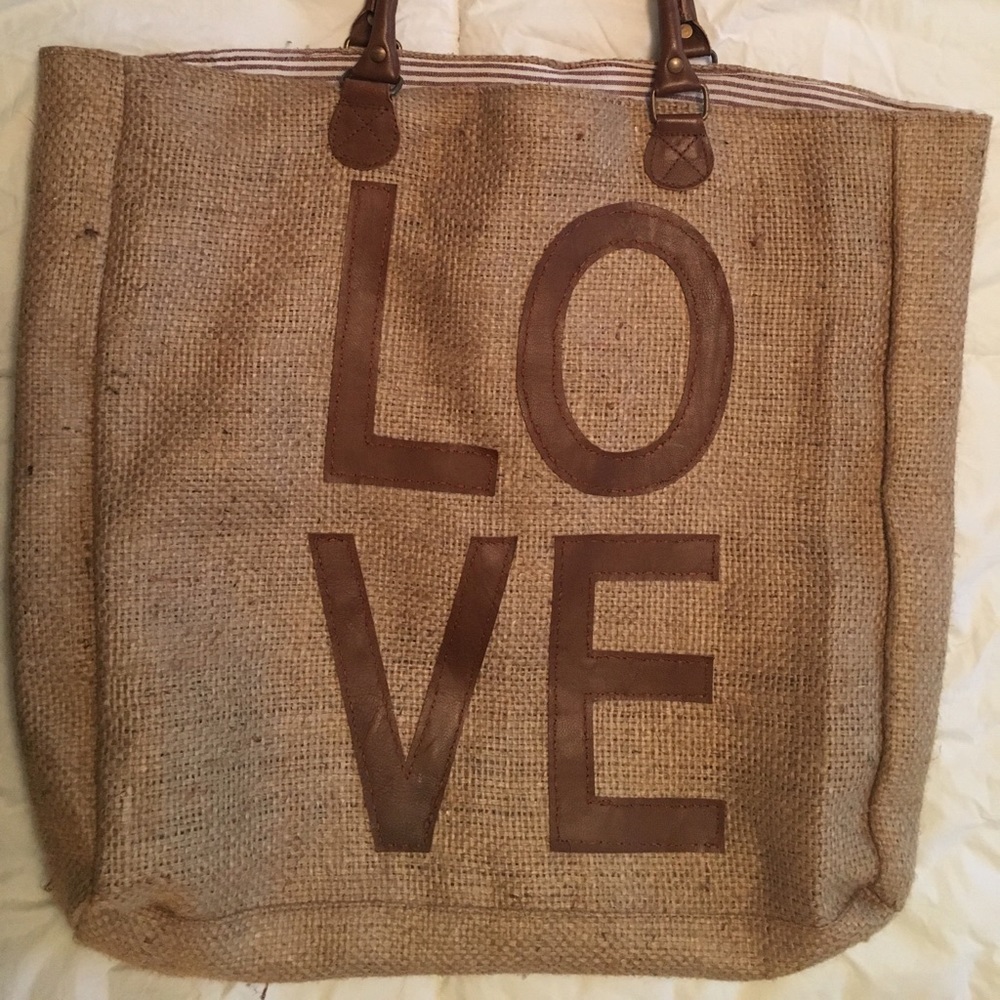 Large burlap tote bag!